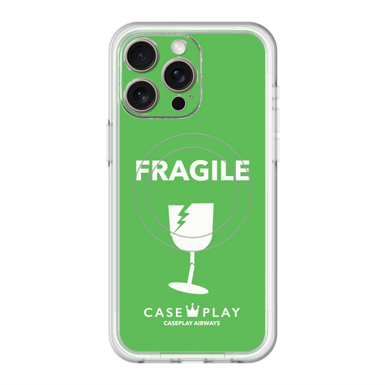 スリムプロテクションプレミアムケース with MagSafe［ FRAGILE - Green ］