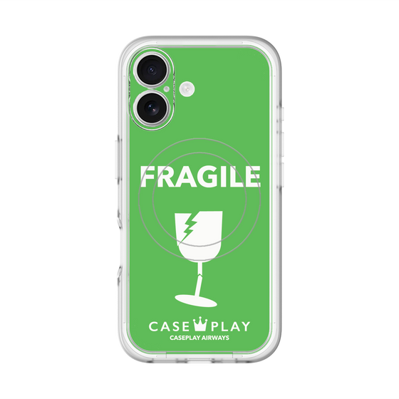 スリムプロテクションプレミアムケース with MagSafe［ FRAGILE - Green ］