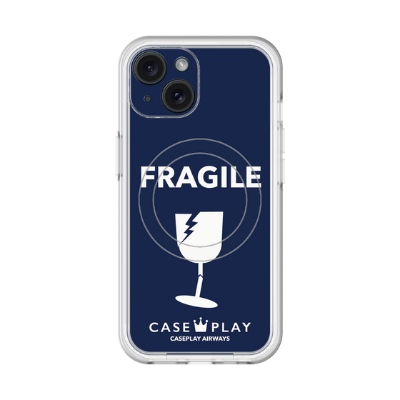 スリムプロテクションプレミアムケース with MagSafe［ FRAGILE - Navy ］