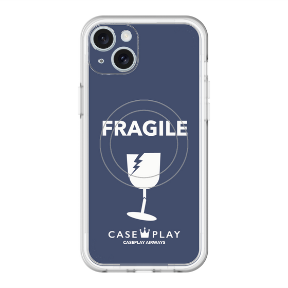 スリムプロテクションプレミアムケース with MagSafe［ FRAGILE - Navy ］
