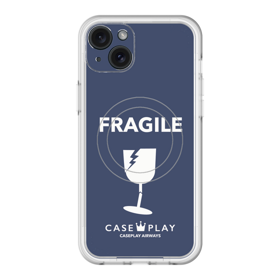 スリムプロテクションプレミアムケース with MagSafe［ FRAGILE - Navy ］