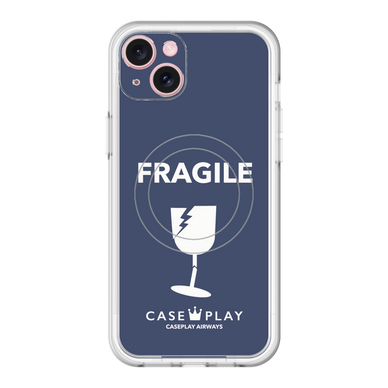 スリムプロテクションプレミアムケース with MagSafe［ FRAGILE - Navy ］