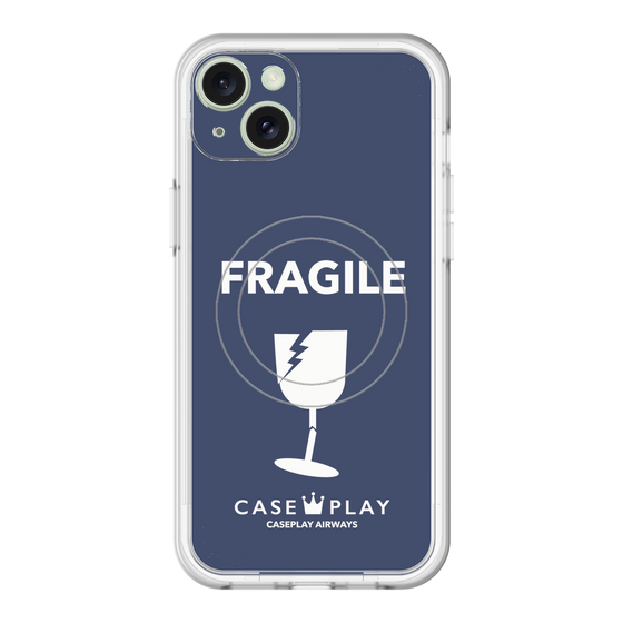 スリムプロテクションプレミアムケース with MagSafe［ FRAGILE - Navy ］