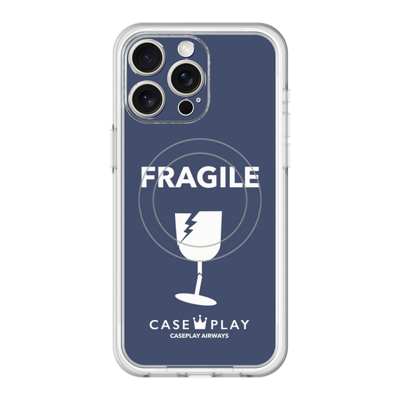 スリムプロテクションプレミアムケース with MagSafe［ FRAGILE - Navy ］