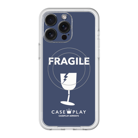 スリムプロテクションプレミアムケース with MagSafe［ FRAGILE - Navy ］