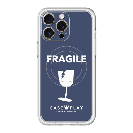 スリムプロテクションプレミアムケース with MagSafe［ FRAGILE - Navy ］