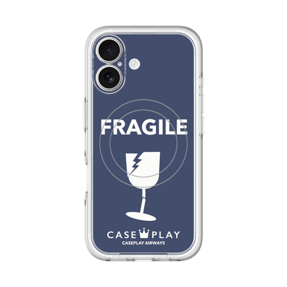 スリムプロテクションプレミアムケース with MagSafe［ FRAGILE - Navy ］