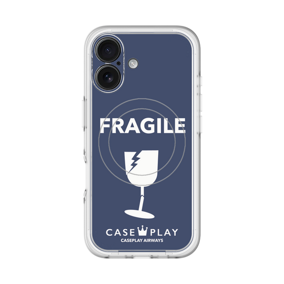 スリムプロテクションプレミアムケース with MagSafe［ FRAGILE - Navy ］