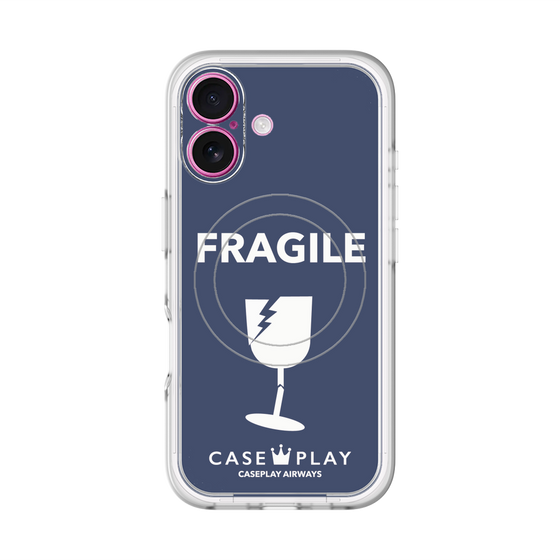 スリムプロテクションプレミアムケース with MagSafe［ FRAGILE - Navy ］