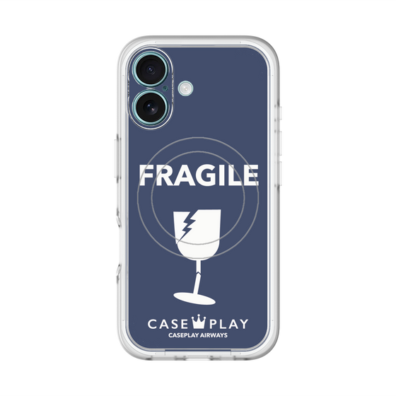 スリムプロテクションプレミアムケース with MagSafe［ FRAGILE - Navy ］