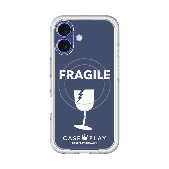 スリムプロテクションプレミアムケース with MagSafe［ FRAGILE - Navy ］