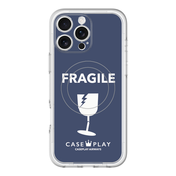 スリムプロテクションプレミアムケース with MagSafe［ FRAGILE - Navy ］