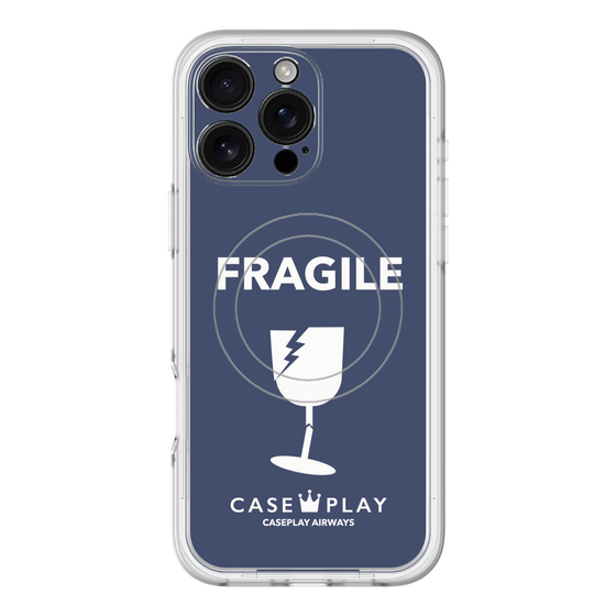 スリムプロテクションプレミアムケース with MagSafe［ FRAGILE - Navy ］