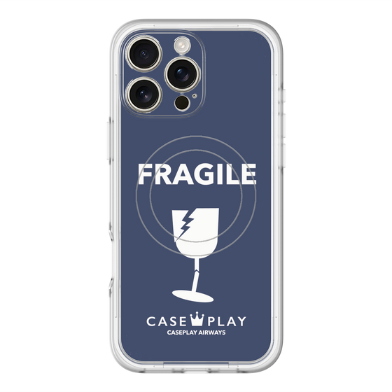 スリムプロテクションプレミアムケース with MagSafe［ FRAGILE - Navy ］
