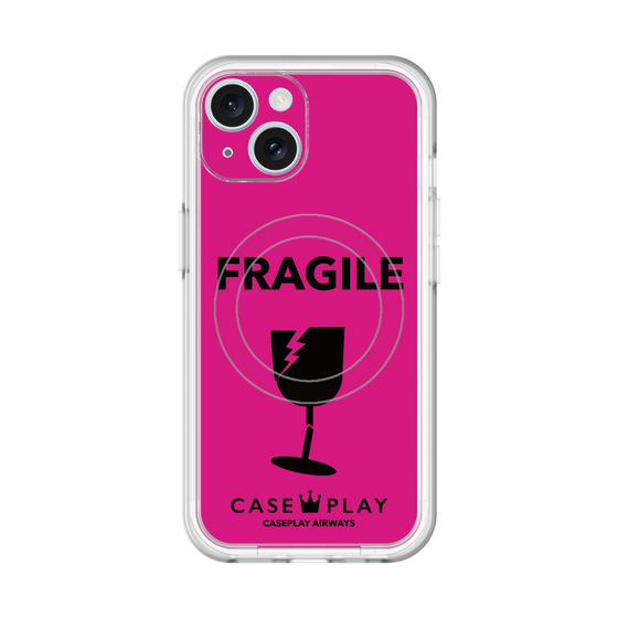 スリムプロテクションプレミアムケース with MagSafe［ FRAGILE - Pink ］