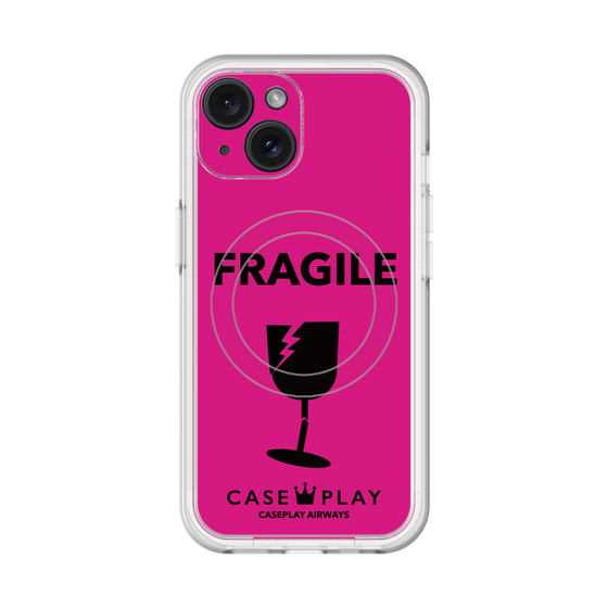 スリムプロテクションプレミアムケース with MagSafe［ FRAGILE - Pink ］