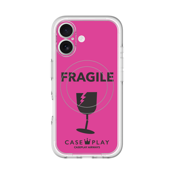 スリムプロテクションプレミアムケース with MagSafe［ FRAGILE - Pink ］