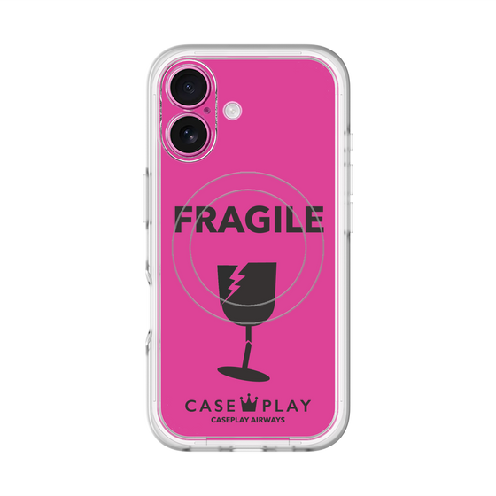 スリムプロテクションプレミアムケース with MagSafe［ FRAGILE - Pink ］