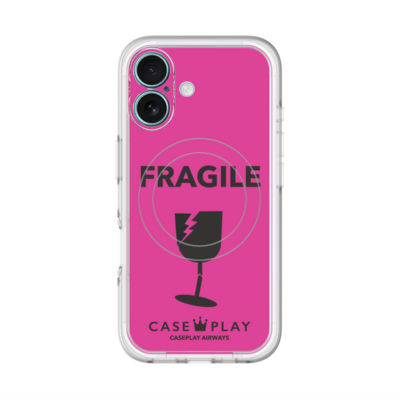 スリムプロテクションプレミアムケース with MagSafe［ FRAGILE - Pink ］