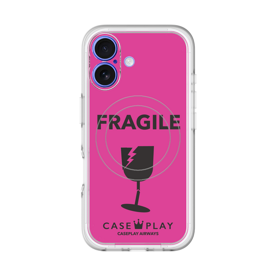 スリムプロテクションプレミアムケース with MagSafe［ FRAGILE - Pink ］