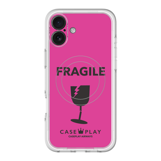 スリムプロテクションプレミアムケース with MagSafe［ FRAGILE - Pink ］