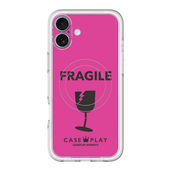 スリムプロテクションプレミアムケース with MagSafe［ FRAGILE - Pink ］
