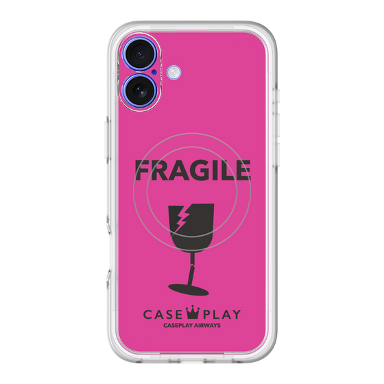 スリムプロテクションプレミアムケース with MagSafe［ FRAGILE - Pink ］