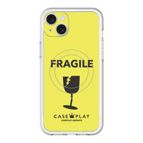 スリムプロテクションプレミアムケース with MagSafe［ FRAGILE - Yellow ］