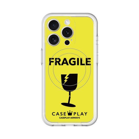 スリムプロテクションプレミアムケース with MagSafe［ FRAGILE - Yellow ］