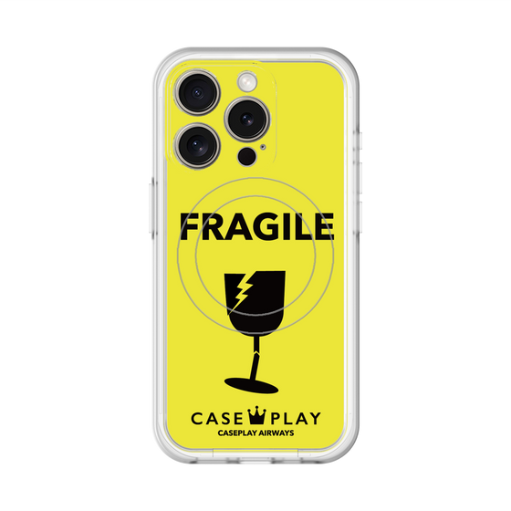 スリムプロテクションプレミアムケース with MagSafe［ FRAGILE - Yellow ］
