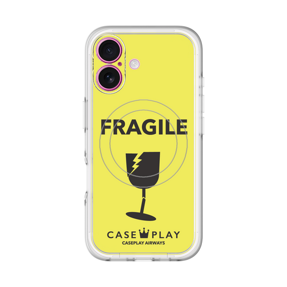 スリムプロテクションプレミアムケース with MagSafe［ FRAGILE - Yellow ］