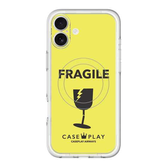スリムプロテクションプレミアムケース with MagSafe［ FRAGILE - Yellow ］