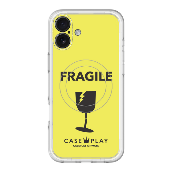 スリムプロテクションプレミアムケース with MagSafe［ FRAGILE - Yellow ］