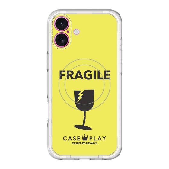 スリムプロテクションプレミアムケース with MagSafe［ FRAGILE - Yellow ］