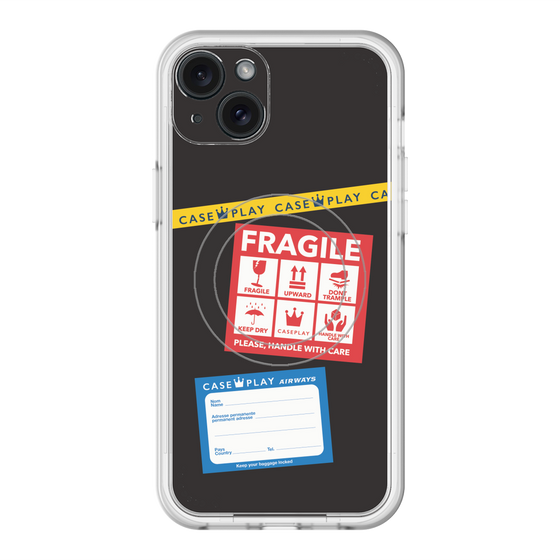 スリムプロテクションプレミアムケース with MagSafe［ FRAGILE Stickers - Black ］