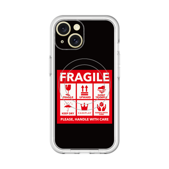 スリムプロテクションプレミアムケース with MagSafe［ FRAGILE Sticker - Black ］