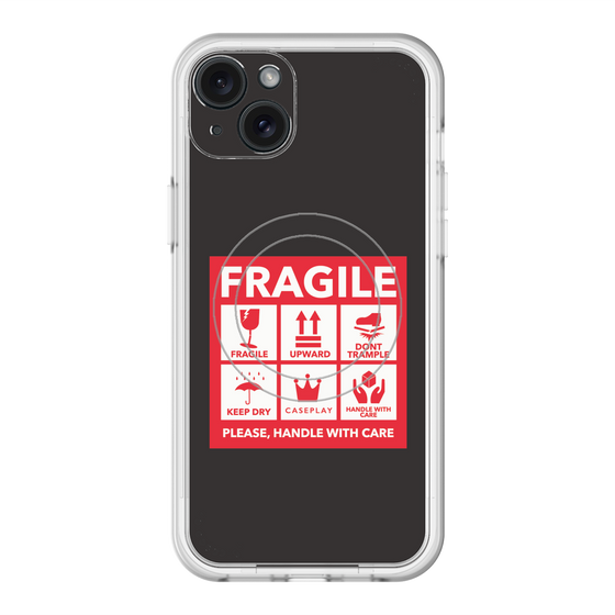 スリムプロテクションプレミアムケース with MagSafe［ FRAGILE Sticker - Black ］