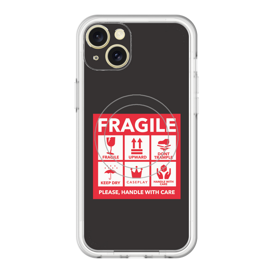 スリムプロテクションプレミアムケース with MagSafe［ FRAGILE Sticker - Black ］