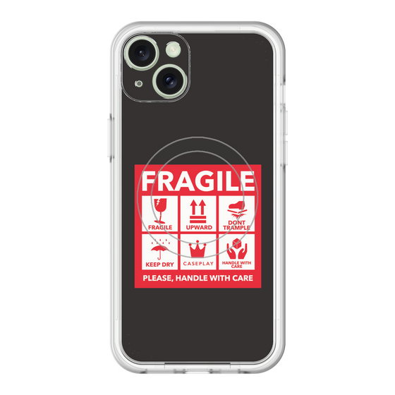 スリムプロテクションプレミアムケース with MagSafe［ FRAGILE Sticker - Black ］