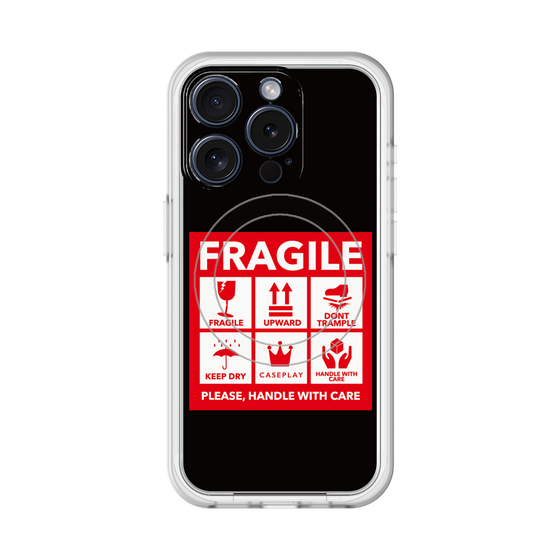 スリムプロテクションプレミアムケース with MagSafe［ FRAGILE Sticker - Black ］