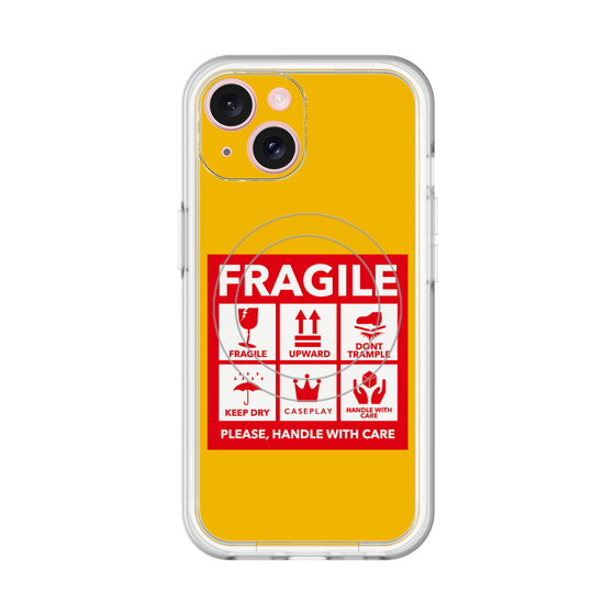 スリムプロテクションプレミアムケース with MagSafe［ FRAGILE Sticker - Yellow ］