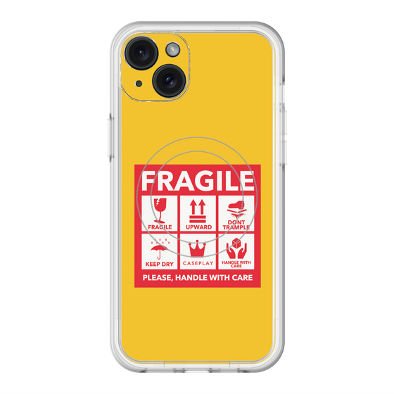 スリムプロテクションプレミアムケース with MagSafe［ FRAGILE Sticker - Yellow ］
