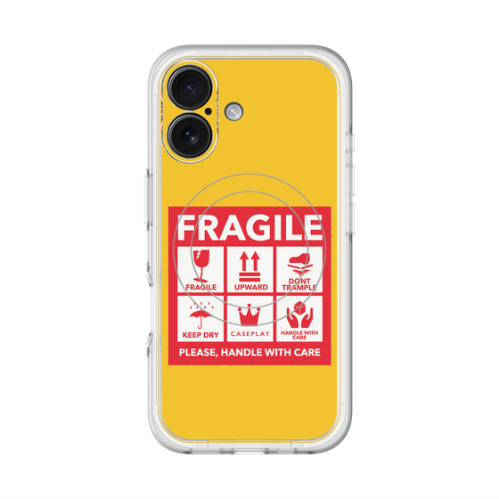 スリムプロテクションプレミアムケース with MagSafe［ FRAGILE Sticker - Yellow ］