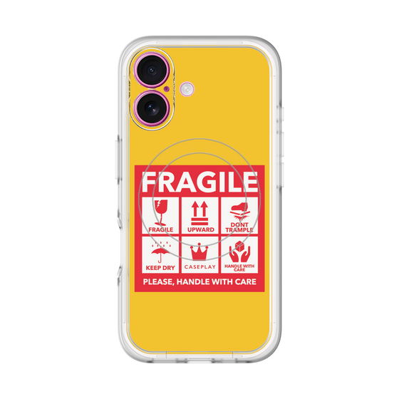 スリムプロテクションプレミアムケース with MagSafe［ FRAGILE Sticker - Yellow ］