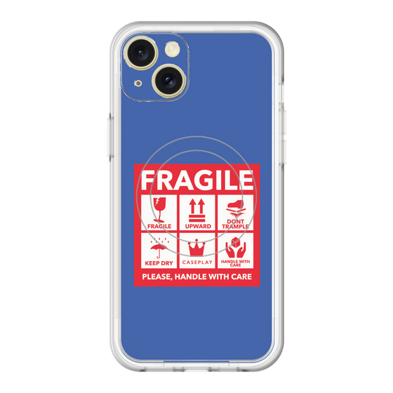 スリムプロテクションプレミアムケース with MagSafe［ FRAGILE Sticker - Blue ］