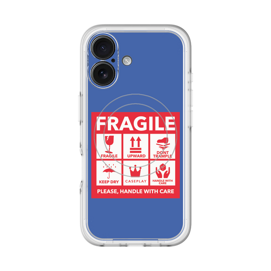 スリムプロテクションプレミアムケース with MagSafe［ FRAGILE Sticker - Blue ］
