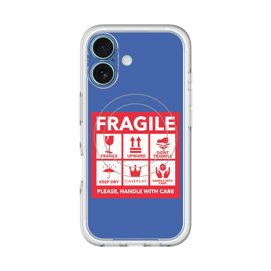 スリムプロテクションプレミアムケース with MagSafe［ FRAGILE Sticker - Blue ］