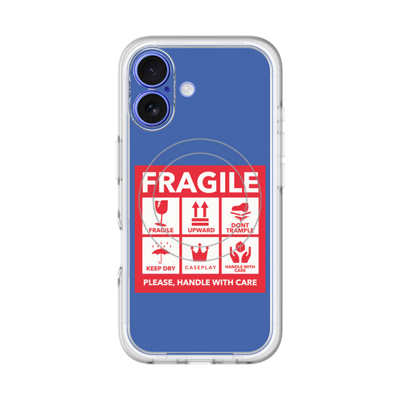 スリムプロテクションプレミアムケース with MagSafe［ FRAGILE Sticker - Blue ］