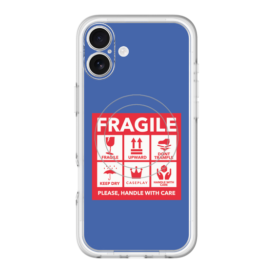 スリムプロテクションプレミアムケース with MagSafe［ FRAGILE Sticker - Blue ］
