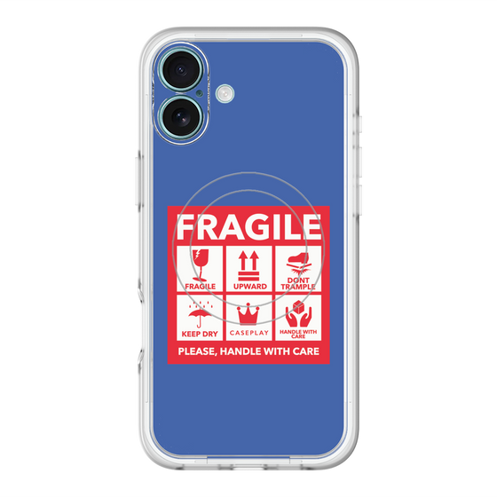 スリムプロテクションプレミアムケース with MagSafe［ FRAGILE Sticker - Blue ］